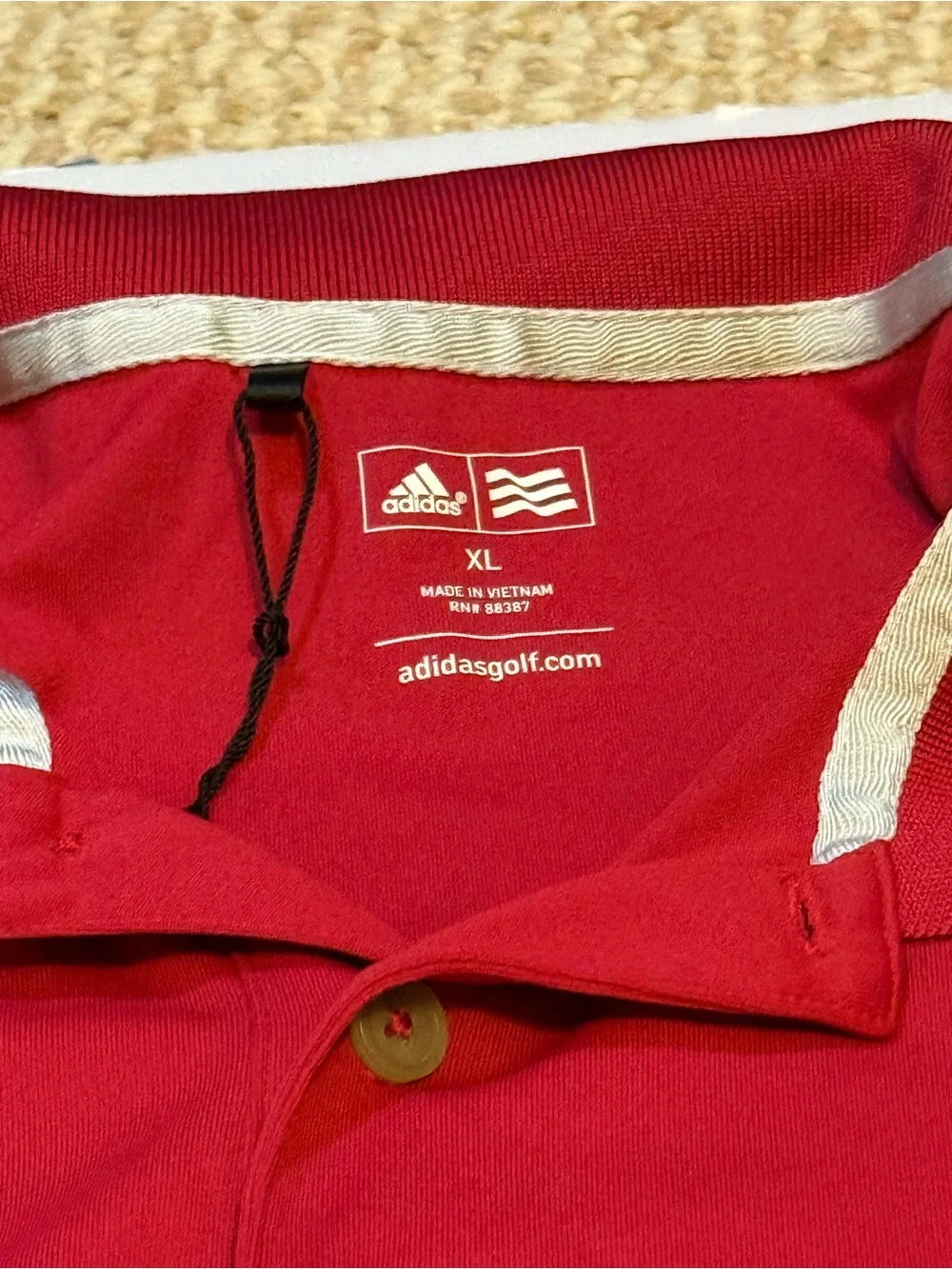 Men's Adidas Red Polo short sleeve Shirt